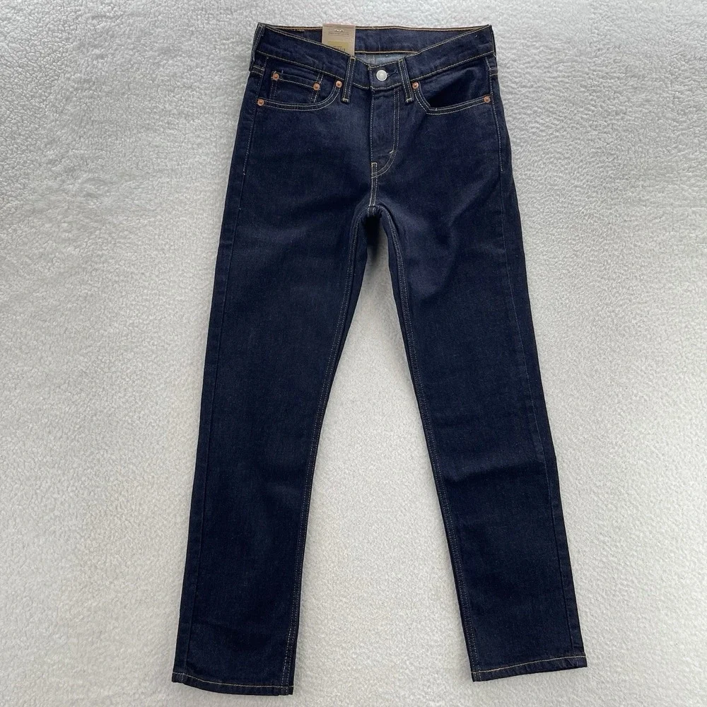 Levis Jeans Mens 28x30 Blue 514 Straight Stretch Dark Wash Denim Work Grunge